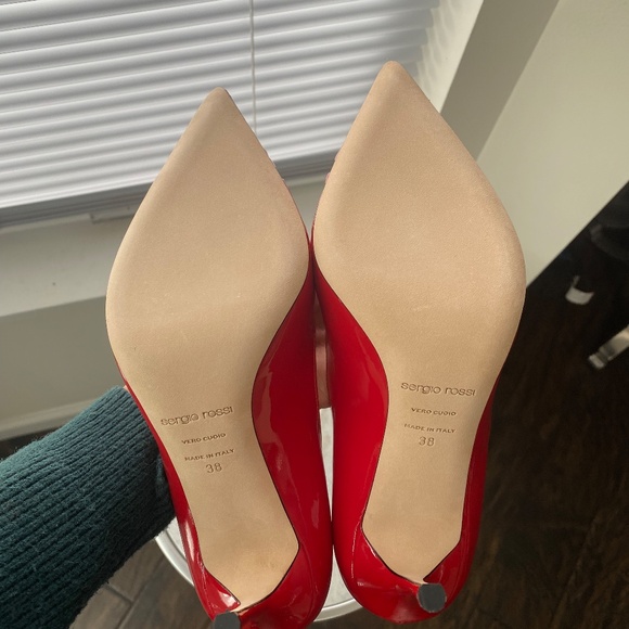 New* Sergio Rossi Red Pump Stiletto US Size 7.5 - Picture 9 of 10